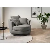Home Affaire Drehsessel MAISIE, Love Seat XXL, Lese-Sessel BIG-, Sessel in MEGA CORD u. Web-Velours, 360 Grad drehbar grau