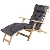 Ambientehome Deckchair, ca. 195 x 49 x 10 cm, Polsterauflage, Kissen, Grau, 20070 Auflage