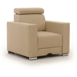Fun Möbel Fernsehsessel CANTON Stoff 94 x 92 x 0 cm Beige mit Kissen