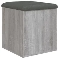 DELUKE Sitzbank JONA Mit Stauraum Grau Sonoma 42x42x45cm Aufbewahrungsbank Flurbank Garderobenbank