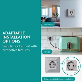 Navaris Schuko-Steckdose Grau 1 St.