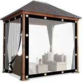 KUBAOS Transparent Balkon Regenschutz Pavillon Seitenwände Transparent PE-Material 0,12mm Winddicht Regenfest für Pavillon/Hof/Fenster (Color : A, Size : 1.5x1.5m/4.92x4.92ft)