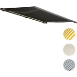 Mendler Elektrische Kassettenmarkise T122, Markise Vollkassette 4x3m Acryl anthrazit, Rahmen grau