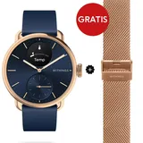 Withings ScanWatch 2 38 mm blau/rosegold, Lederarmband marineblau/rosegold