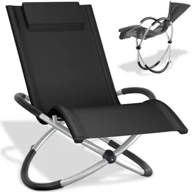 Tectake Sonnenliege 150 x 73 x 75 cm Schwarz