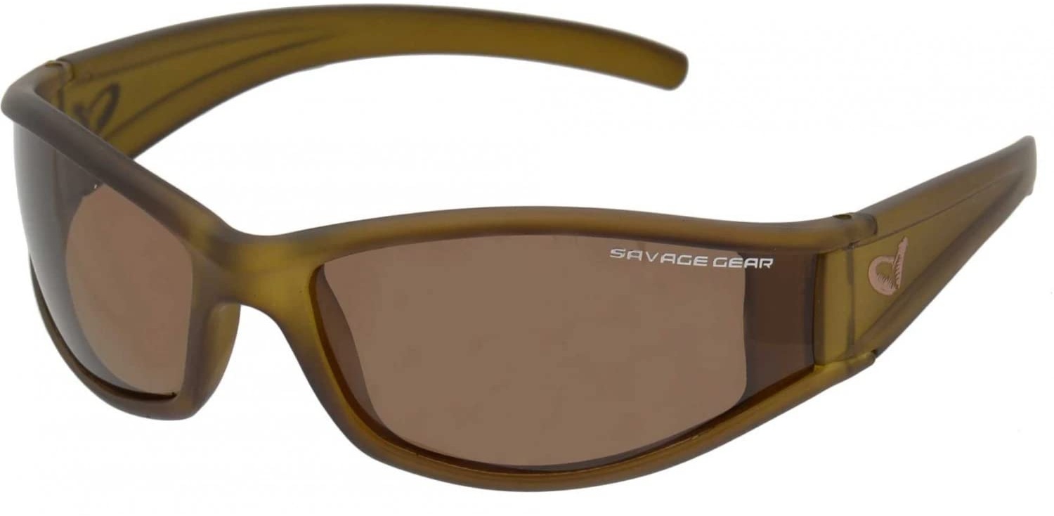Savage Gear Schmal Sonnenbrille schwimmend Polarisierte Sonnenbrillen - Dunkelgrau (Sonnig)