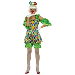 Metamorph Kostüm Freche Clowness, Kurzgeschnittenes Clownskostüm grün 44-46