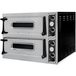 Hendi Pizzaofen Basic 44 Doppelkammer bis 500°C und 8 Pizzen mit Schamott 400V