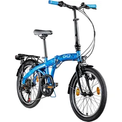 Agon Parklane Klapprad für Damen und Herren 150 - 185 cm 6 Gang Fahrrad Faltrad StVZO blau