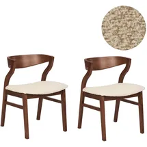 Beliani Esszimmerstuhl 2er Set MAROA Holz Hellbeige
