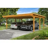 SKANHOLZ Carport Emsland 6,13 x 6,04 m eiche hell inkl. EPDM Folie