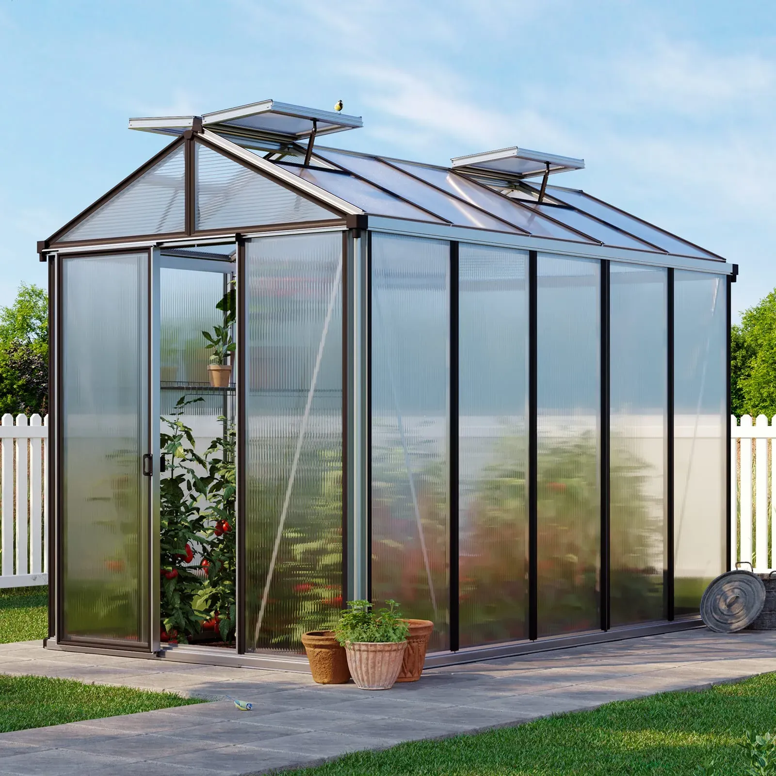 GFP Profi 199 x 324 cm Gewächshaus, Standardfarbe Aluminium Natur | ohne Setangebot - (GFPV00138)