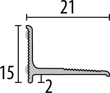 Parkettfreund -Abschlussprofil PF 369 SK F15 pulverbeschichtet weiß glänzend (RAL9016) 2000x21 mm - mm Aluminium pulverbeschichtet gerillt