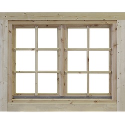 WOLFF FINNHAUS Doppelfenster »Alina«, Leimholz, naturbelassen, für Gartenhäuser - braun