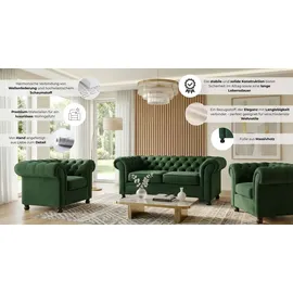 Home Affaire 2-Sitzer HOME AFFAIRE "BRONNOY Chesterfield Sofa mit aufwendiger Knopfheftung, Breite 152 cm", altrosa, B:152cm H:75cm T:90cm, 100% Polyester, Sofas, Sofa mit geschwungenen Armlehnen, Chesterfield-Optik, Glamour