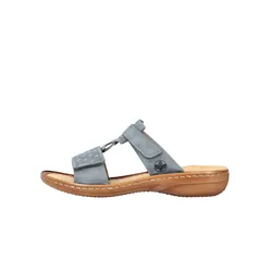 Pantolette RIEKER, Damen, Gr. 37, blau (hellblau), Lederimitat, sportlich, Schuhe