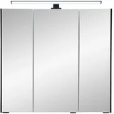 Saphir Badezimmerspiegelschrank »Quickset 395 Badschrank, 3 Spiegeltüren, 6 Einlegeböden, 75 cm breit«, inkl. LED-Beleuchtung, Türdämpfer, Schalter-/Steckdosenkombination