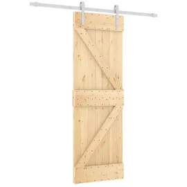 vidaXL Schiebetür rechts 70 x 210 cm Weiß/Braun