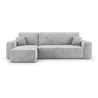 CORNERO Ecksofa mit schlaffunktion CALIFORNIA MINI links grau Cord Poso 55 - Schlaffunktion, Bettkasten - Grau