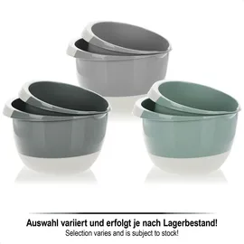 COM-FOUR com-four® 2x Rührschüsseln 3,5 und 2 Liter mit Stoppboden, Ausgießer und rutschfestem Griff, Backschüssel-Set in modernen Farben [Auswahl variiert] (02x - 3,5/2L - Farbmix)