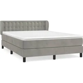vidaXL Boxspringbett 140 x 200 cm Hellgrau