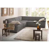 Home Affaire Telos mit Boxspring Unterfederung für hohen Komfort, L-Form", grau B:259cm H:80cm T:289cm, Chenille (100% Polyester);Microfaser-PRIMABELLE (100% Polyester);dicke Luxus-Microfaser Lederoptik langer Schenkel links ohne Funktion