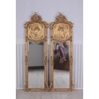 Palazzo Zwei Wandspiegel Set 2 Barock Spiegel Gold Frauenbüsten