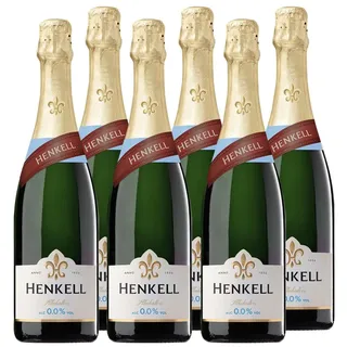 Henkell Alkoholfrei 0,0 Prozent (6 x 0,75 l) - Alkoholfreie Alternative zu Champagner, Crémant, Cava und Sekt, Trocken, feinperlig, erfrischend-fruchtig und frisch im Geschmack, VEGAN