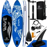 KESSER SUP Board Set Stand Up Paddle Board Premium Surfboard 320 x 76 x 15 cm blau