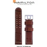 Hamilton Leder Khaki Aviation Band-set Leder-braun-22/22 H690.647.102 - braun