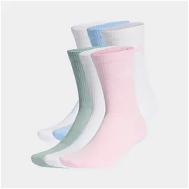adidas Cushioned Crew Socken 6er Pack Weiß/Pink/Blau/Khaki 40-42