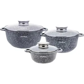 Klausberg Topf-Set 6-tlg. 3 x Kochtopf mit Marmorbeschichtung