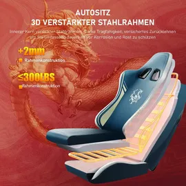 GTPLAYER Dragon Series Kunstleder Blau
