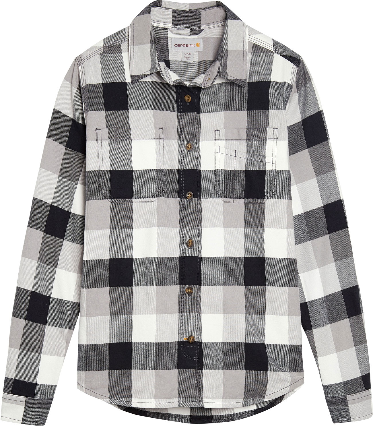 Carhartt Hamilton Plaid Flannel, Hemd Damen - Schwarz/Weiß - L