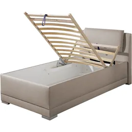 MAINTAL Polsterbett MAINTAL "Oderzo", grau (taupe), B:112cm L:230cm, Struktur (100% Polyester), Betten, Polsterbett, inkl. Bettkasten, Kopfteilverstellung, Matratzen in H2 oder H3 wählbar