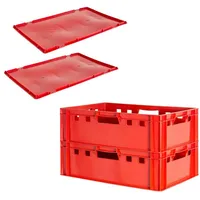 TSGPS Fleischkiste E2 mit Deckeln Fleischkiste Rot Fleischerkiste Fleischkisten