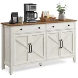 VASAGLE Sideboard 40 x 140 x 80 cm Braun / Weiß