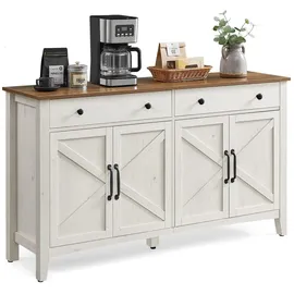 VASAGLE Sideboard 40 x 140 x 80 cm Braun / Weiß