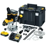 DeWalt Oberfräse 18 V inkl. 2x Akku 5 Ah, Ladegerät, Zubehör