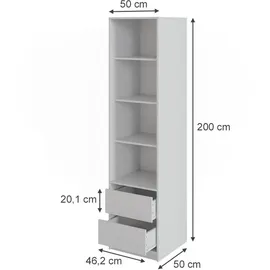 Vicco Kleiderschrank Elmo 50 x 200 x 50 cm Weiß