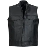 PAULGOS Lederweste Biker Kutte Echtleder BW4 in schwarz | Gr.: 5XL