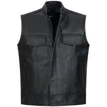 PAULGOS Lederweste Biker Kutte Echtleder BW4 in schwarz | Gr.: 5XL