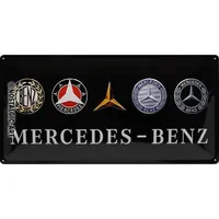 Nostalgic-Art Blechschild, Mercedes-Benz – Logo Evolution – Geschenk-Idee für
