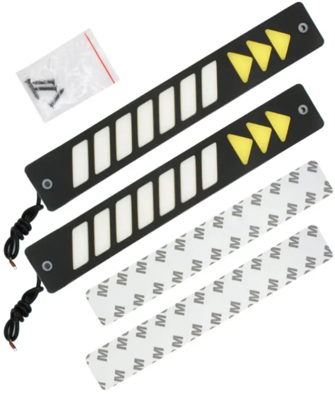 Komplett-Set flexible LED-Streifen mit Blinkerfunktion für Tagfahrlicht, weißes Licht, 21,5 cm, 6000 K, 2 Stück