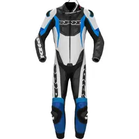 Spidi Sport Warrior Pro Perforierte 1-Teiler Motorrad Lederkombi, schwarz-blau, Größe 50