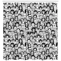 ABAKUHAUS Duschvorhang 175 x 200 cm schwarz und weiß