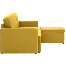 vidaXL Modulares 3-Sitzer-Schlafsofa Gelb Stoff