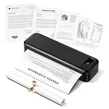 TATTMUSE Thermodrucker A4, Bluetooth Mobiler Drucker, Rechnungen, Belegdrucker, Lernen, Tragbarer Drucker Kompatibel mit Phone, Monochromer Reisedrucker Nur Thermopapie, Schwarz