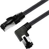 Maxtrack TI52-1L RJ45 Patchkabel CAT 8.1 S/FTP 1 m Schwarz 90° nach links gewinkelt, Einzelschirm 1St.