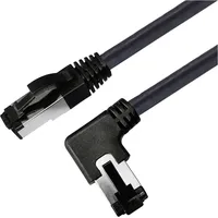 Maxtrack TI52-1L RJ45 Patchkabel CAT 8.1 S/FTP 1 m Schwarz 90° nach links gewinkelt, Einzelschirm 1St.